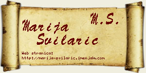 Marija Svilarić vizit kartica